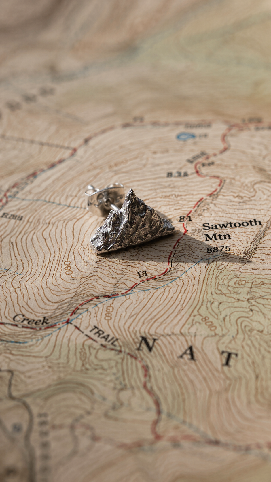 Mountain Peak Stud Earrings | 925 Sterling Silver | Unisex Climbing Jewelry | Set of 2