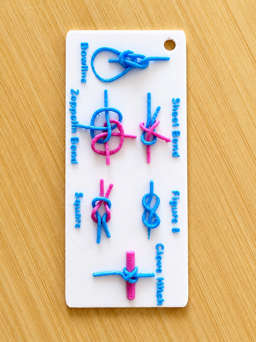 Climbing Knot Keychain | Rock Climbing Gift | Knot Reference Card | Bag Charm | Carabiner Clip